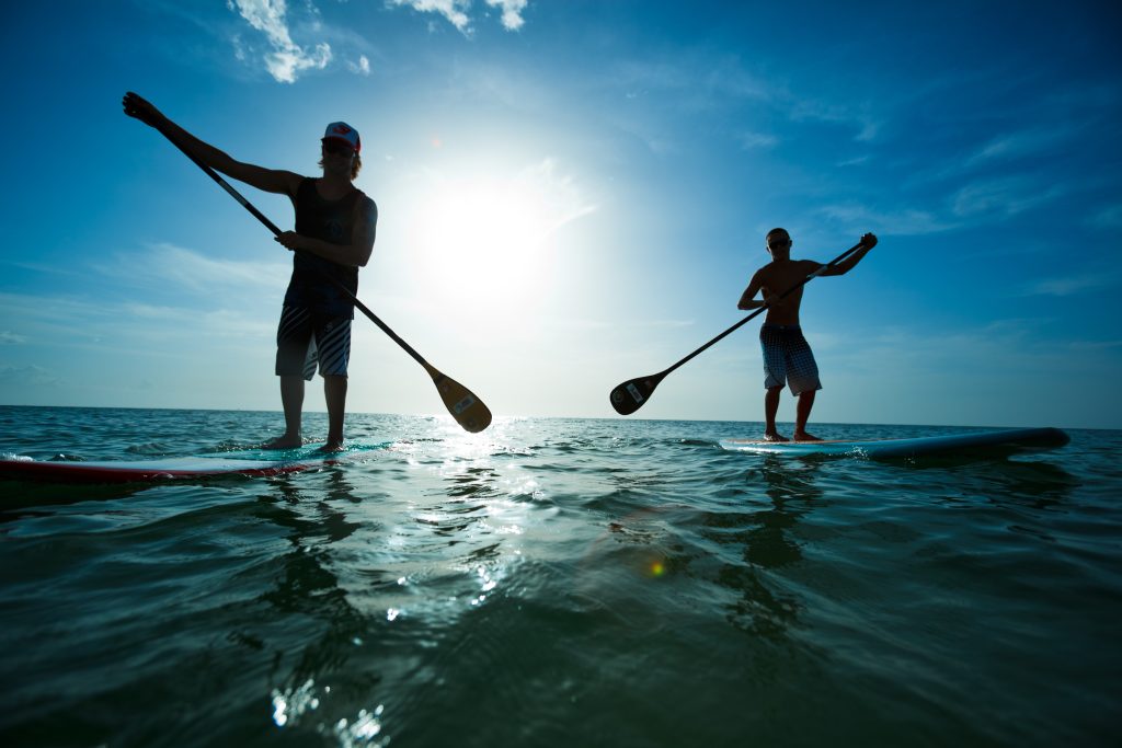 paddle boarding