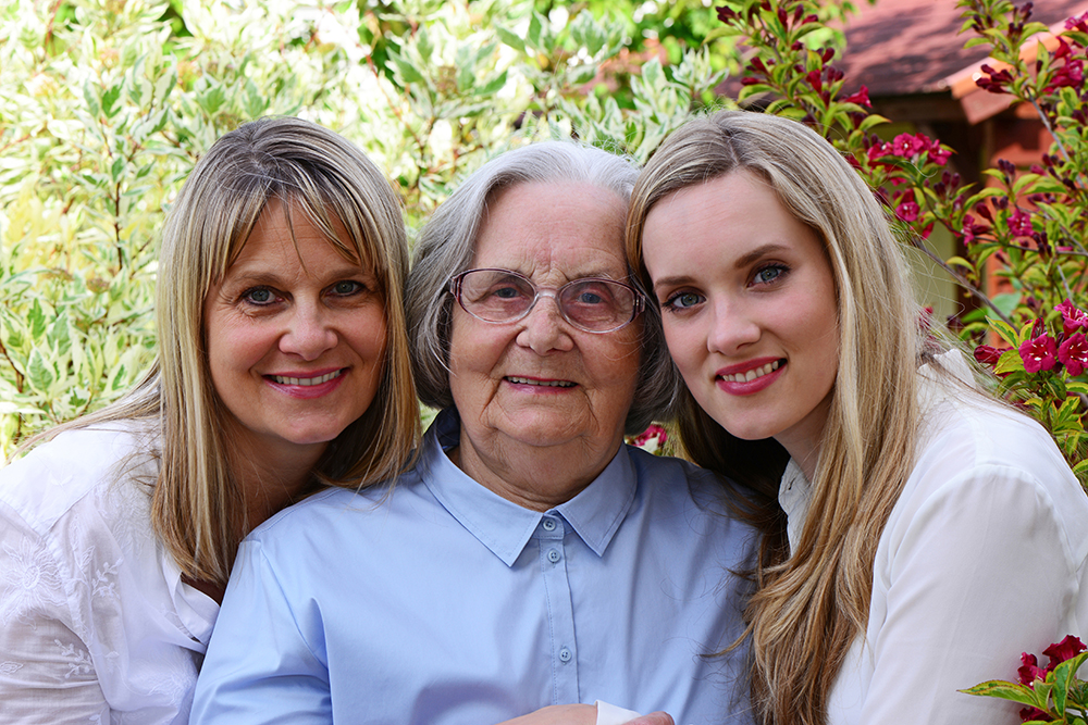 family photo of mother, daughter and grandmother